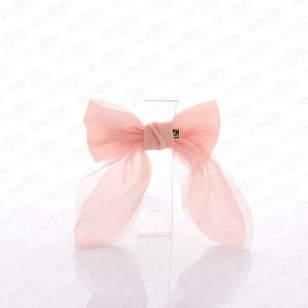 Заколка автоматическая бант прозрачный розовый  - фото 360