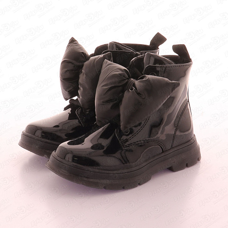 Ботинки утепленные Pasito с модным объемным бантом черные - фото 360