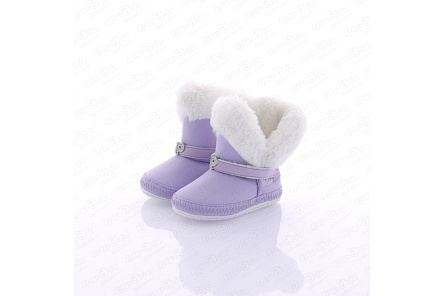 Пинетки Pasito сиреневые с меховыми вставками - фото 360