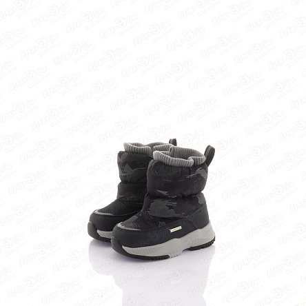 Сапоги сноубутсы Pasito утепленные на молнии серо-черные - фото 360