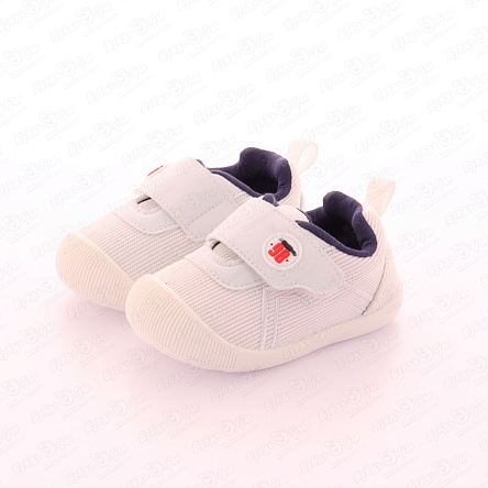 Кеды Pasito на широкой липучке с темно-синими элементами белые - фото 360