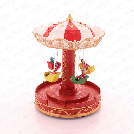 Сувенир новогодний Lanson Toys Карусель с подсветкой и звуком красная 19см  - фото 360