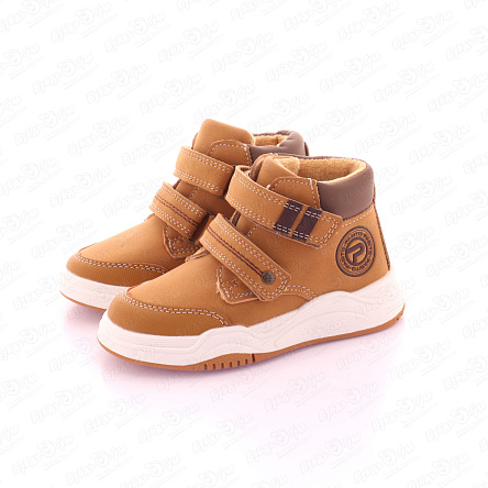 Ботинки Pasito утепленные на липучках рельефная подошва светло-коричневые - фото 360