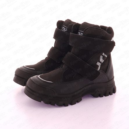 Сапоги TIBURON утепленные на липучках и рельефной подошвой черные - фото 360