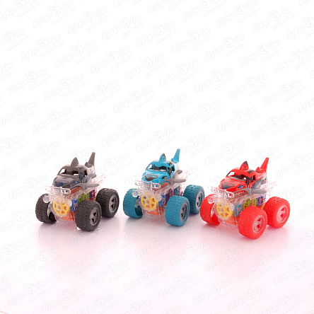 Монстр-трак Акула инерционный трюковой со световыми эффектами 10см в ассортименте - фото 360