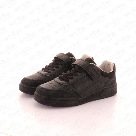 Туфли TIBURON школьные с перфорацией и фигурными вставками черные - фото 360