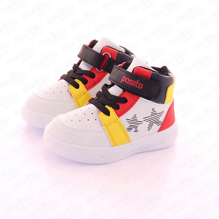 Ботинки Pasito на шнуровке и липучке с принтом звезд разноцветные - фото 360