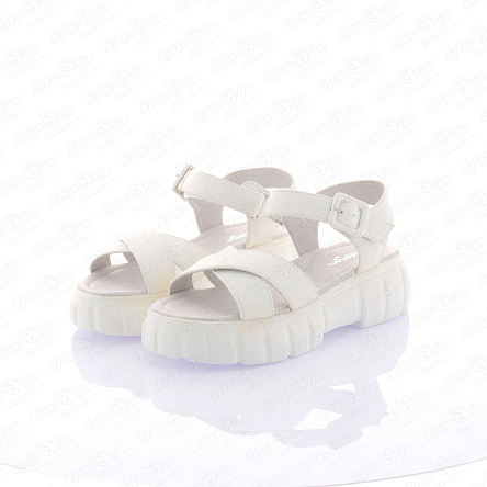 Сандалии Barbaris открытые на липучке белые - фото 360