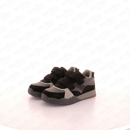 Полуботинки Pasito с декором на подошве с двойной липучкой черно-серые - фото 360