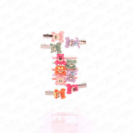 Набор резинок и заколок Lilly & Mia Зайчики котята и медвежата - фото 360