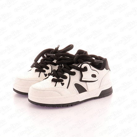 Кроссовки Pasito с декором сердца черно-белые - фото 360