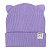Шапка Lanson Kids демисезонная в рубчик с ушками сиреневая