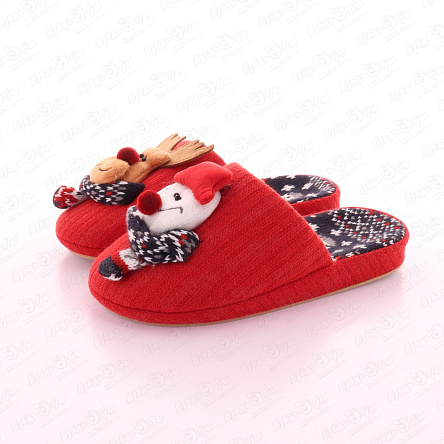 Тапочки Pasito мягкие с новогодним дизайном разноцветные - фото 360