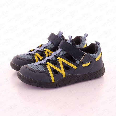 Кроссовки Pasito облегченные на липучке с акцентными яркими вставками синие  - фото 360