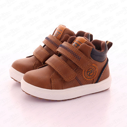 Ботинки Pasito на липучках с синими вставками коричневые - фото 360