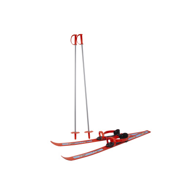 беговые лыжи олимпик вираж спорт с креплением цикл с палками 100 см оранжевый Лыжи детские Вираж-спорт с палками