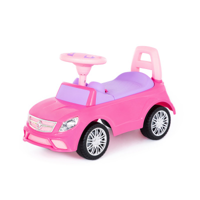Каталка Supercar 3 розовая со звуковым сигналом