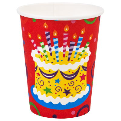 Стаканы бумажные ПатиБум Торт яркий 6шт 250мл стаканы бумажные патибум с днем рождения 250мл × 6 шт