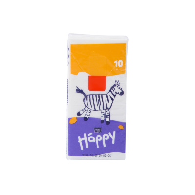 Платочки носовые бумажные Happy 10 шт