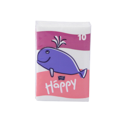 цена Платочки носовые бумажные Happy Baby «Happy» 10шт