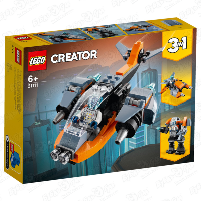 Конструктор LEGO Creator 31111 Кибердрон с 6лет конструктор 3в1 lego creator суперробот с 6лет