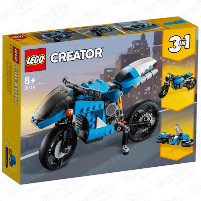 Конструктор LEGO Creator 31114 Супербайк с 8 лет конструктор lego creator супербайк 31114