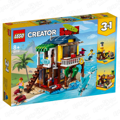 конструктор lego creator 31118 пляжный домик серферов 564 дет Конструктор Пляжный домик серферов LEGO Creator 31118 c 8лет