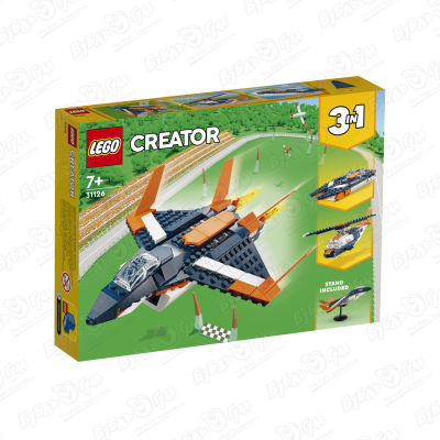 Конструктор 3в1 LEGO CREATOR «Сверхзвуковой самолет» с 7лет конструктор lego creator удивительные лесные обитатели с 7лет