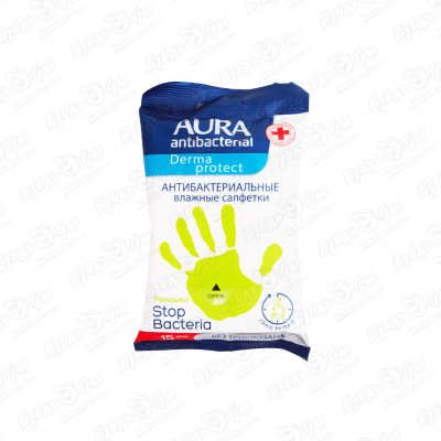 Салфетки влажные AURA лимон антибактериальные 15 шт антибактериальные влажные салфетки aura antibacterial wet wipes 15 шт