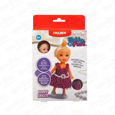 Набор для лепки Кукла в фиолетовом платье из жемчужного пластилина