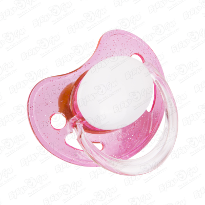 Пустышка латексная ортодонтическая basic розовая с 0 месяцев