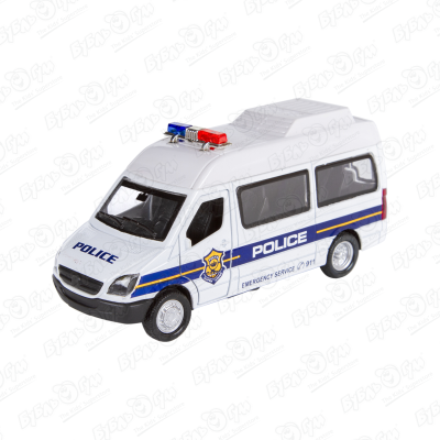 Фургон kings toy Police полицейский инерционный световые звуковые эффекты металлический конструктор lx city police полицейский фургон 504 детали