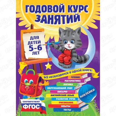 Книга Годовой курс занятий для детей с наклейками с 5-6лет