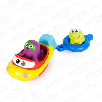 Игрушка для ванны WinFun Катер со спасательным кругом с 12мес игрушка для животных uniglodis фиолетовый зверек со спасательным кругом