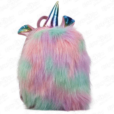 Рюкзак Единорог разноцветный с густым мехом