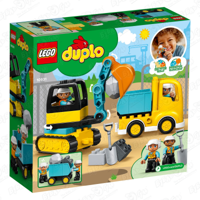 конструктор lego duplo грузовик и гусеничный экскаватор Конструктор LEGO Duplo 10931 Грузовик и гусеничный экскаватор с 2лет