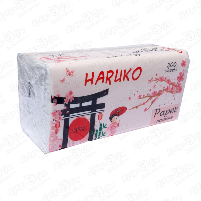 Салфетки бумажные HARUKO Paper 2 сл мягкая упаковка 200 шт haruko haruko салфетки бумажные двухслойные коллекция кимоно
