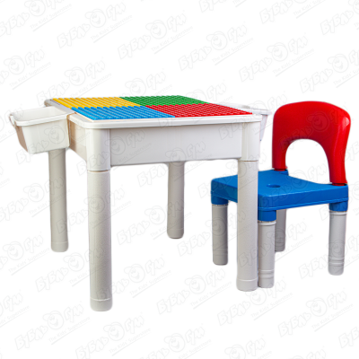Стол со стулом игровой для сборки конструктора Blocks с 3лет