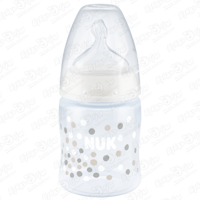 Бутылка Nuk пластиковая с широким горлом белая термодатчик 300мл