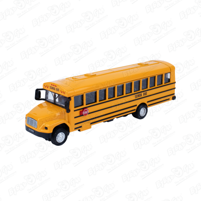 цена Автобус DIE-CAST METAL школьный инерционный световые звуковые эффекты