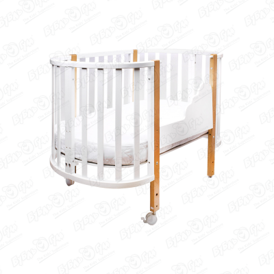 Кровать Энни классическая на колесиках бук белая 70х125см комод первый мебельный энни 4