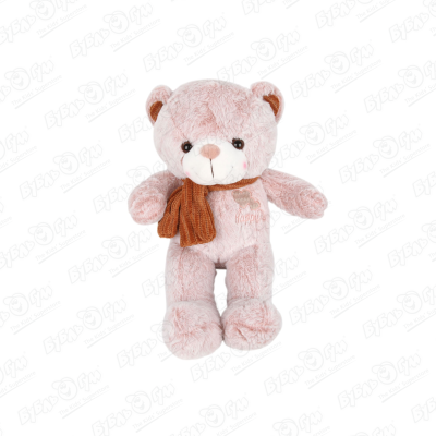 мягкая игрушка m1001 медведь флит 30см Игрушка мягкая Медведь с шарфом 30см