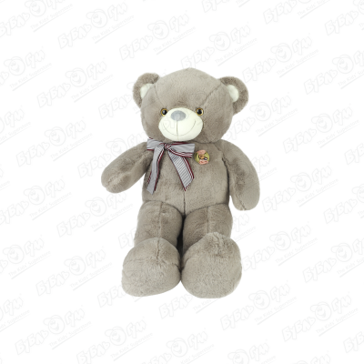 Медведь игрушка мягкая с бантиком серый 50см мягкая игрушка стич 50см
