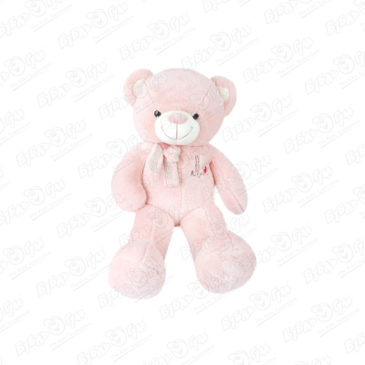 мягкая игрушка медведь с вышивкой божественные обнимашки Игрушка мягкая Медведь с вышивкой персиковый 55см