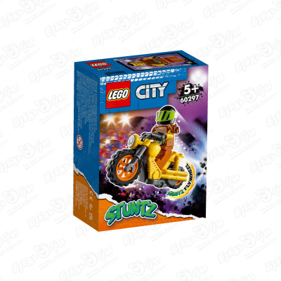 конструктор lego lego city stuntz 60311 огненный трюковый мотоцикл 11 дет Конструктор LEGO City Stuntz «Разрушительный трюковый мотоцикл»