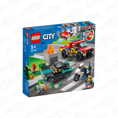 конструктор lego city 60317 полицейская погоня в банке 915 дет Конструктор LEGO CITY «Бригада и полицейская погоня»