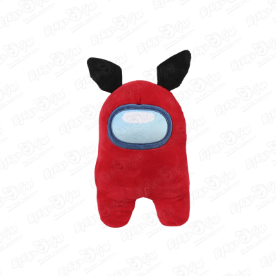 Игрушка мягкая Among us красная с ушками 30см