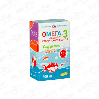 Омега-3 SALMONICA с ароматом апельсина для детей 84шт 300мг с 3лет