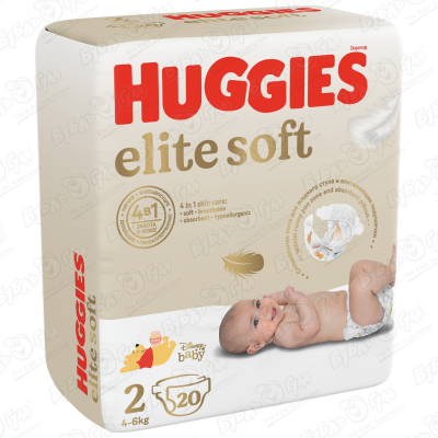 Подгузники HUGGIES Elite Soft 2 4-6кг 20шт