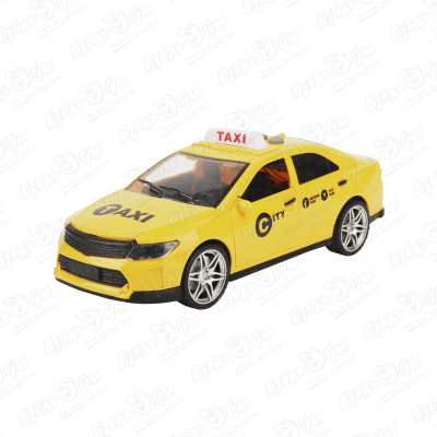 Машинка Lanson Toys городское такси с открывающимися дверьми инерционная гараж городское такси